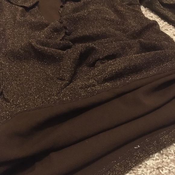 Willi Smith Gold & Brown Sparkle Blouse - Picture 6 of 9